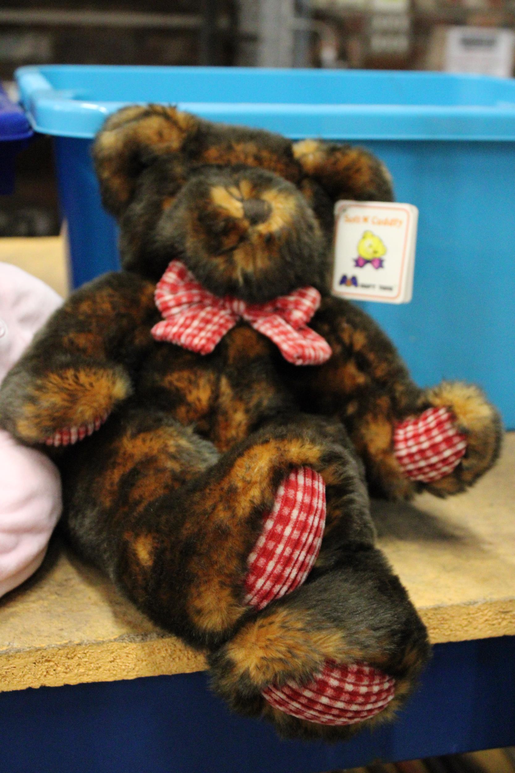 A SOFT CUDDLY TEDDY TOGETHER WITH A BABY ANNABEL AND LANKY LARRY - Image 4 of 4