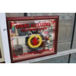 A WOODEN FRAMED MONGRAMED CREWE ALEXANDRA MIRROR