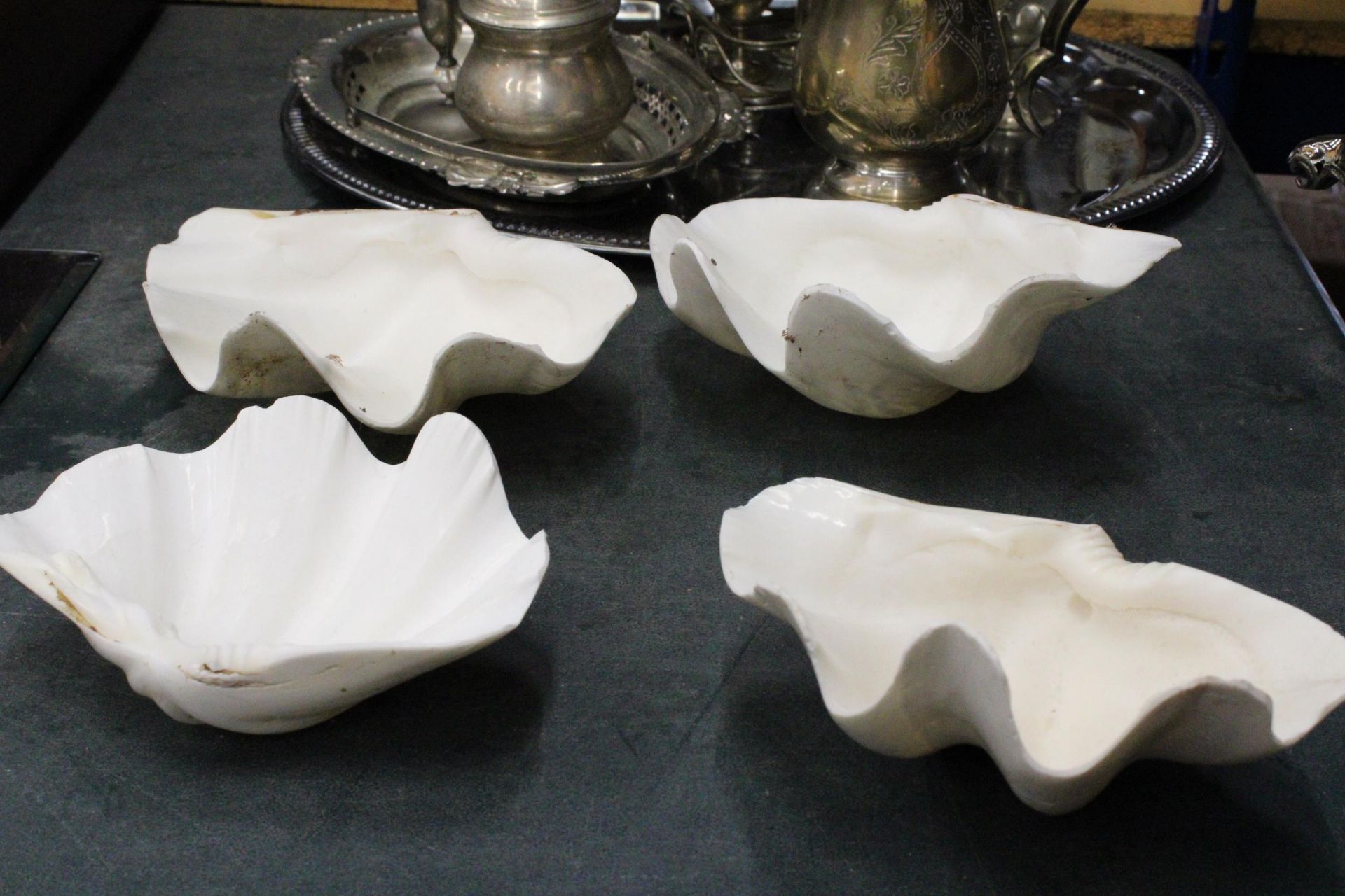 FOUR CERAMIC CLAM SHELL DISHES - Image 5 of 5