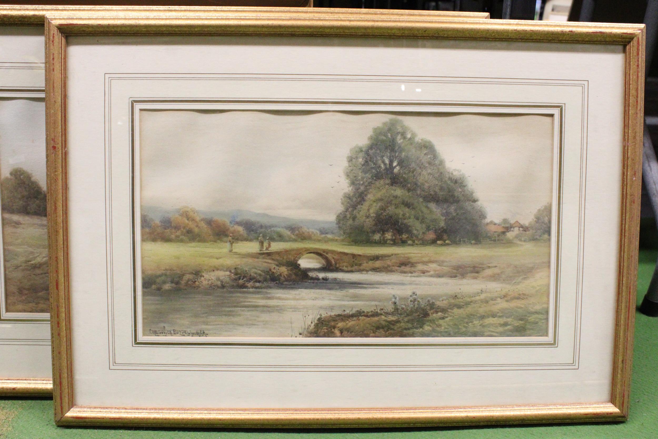 THREE FRAMED WATER COLOURS OF COUNTRY SCENES ONE SIGNED A.J.KEENE, TWO SIGNED CHESWICK BOYDELL - Image 2 of 6