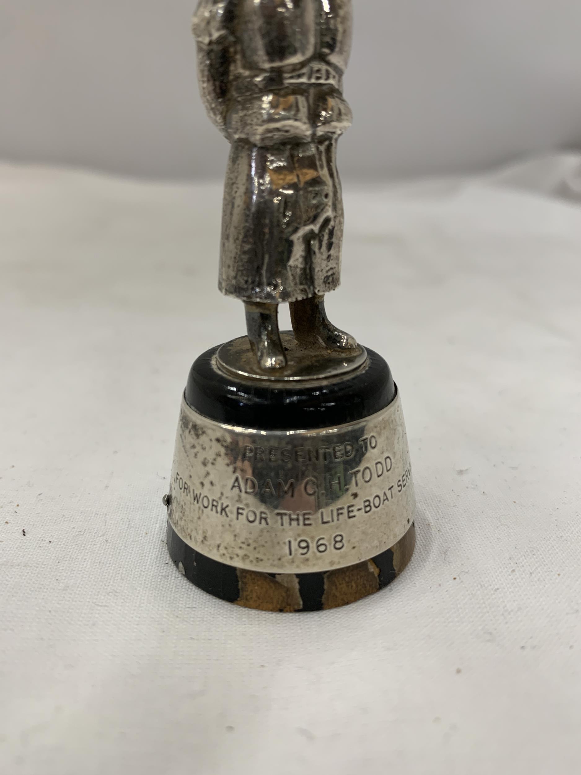 A SILVER R. N. L. I. PRESENTATION FIGURE, HEIGHT 8.5CM - Image 2 of 5