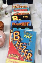 FIVE TOPPER ANNUALS - FOUR FROM THE 1950'S - AND FOUR BEEZER ANNUALS 1957-1985