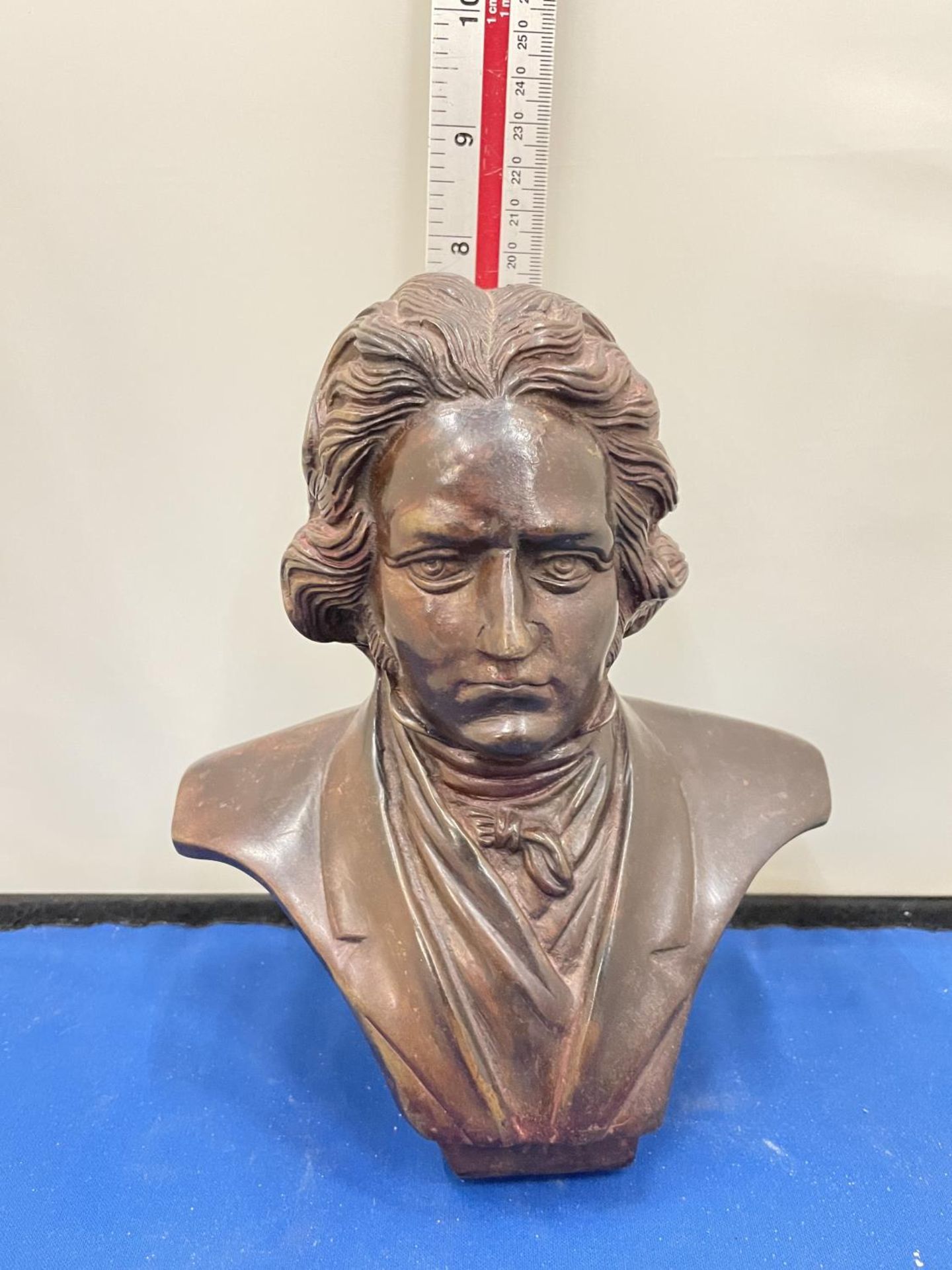 A BRONZE BUST OF BEETHOVEN - Image 8 of 8