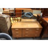 A RETRO STAG DRESSING CHEST ENCLOSING THREE SHORT AND THREE LONG DRAWERS, 44" WIDE