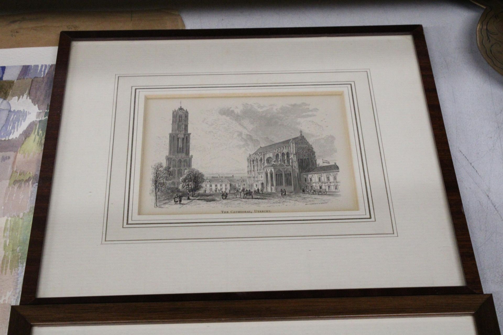 TWO FRAMED PRINTS OF THE CATHEDRAL UTRECHT AND VIEW ON THE CANAL, UTRETCHT - Image 3 of 5