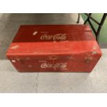 A LARGE RED COCA-COLA COOL BOX