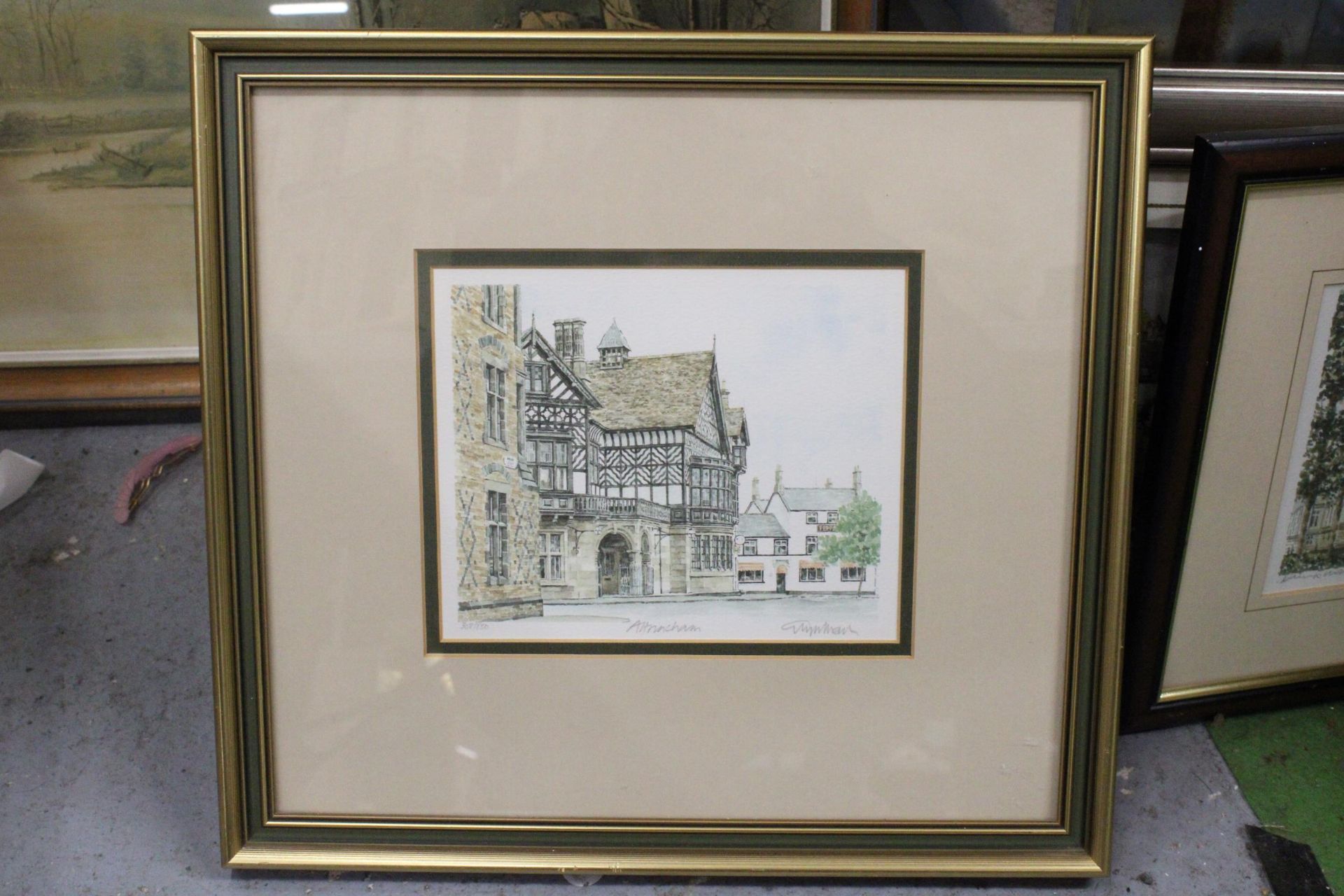 THREE SIGNED PRINTS, TWO LIMITED EDITION TO INCLUDE, ALLANSIDE, DUNBLANE, TOWN HALL, BOLTON AND - Image 2 of 4