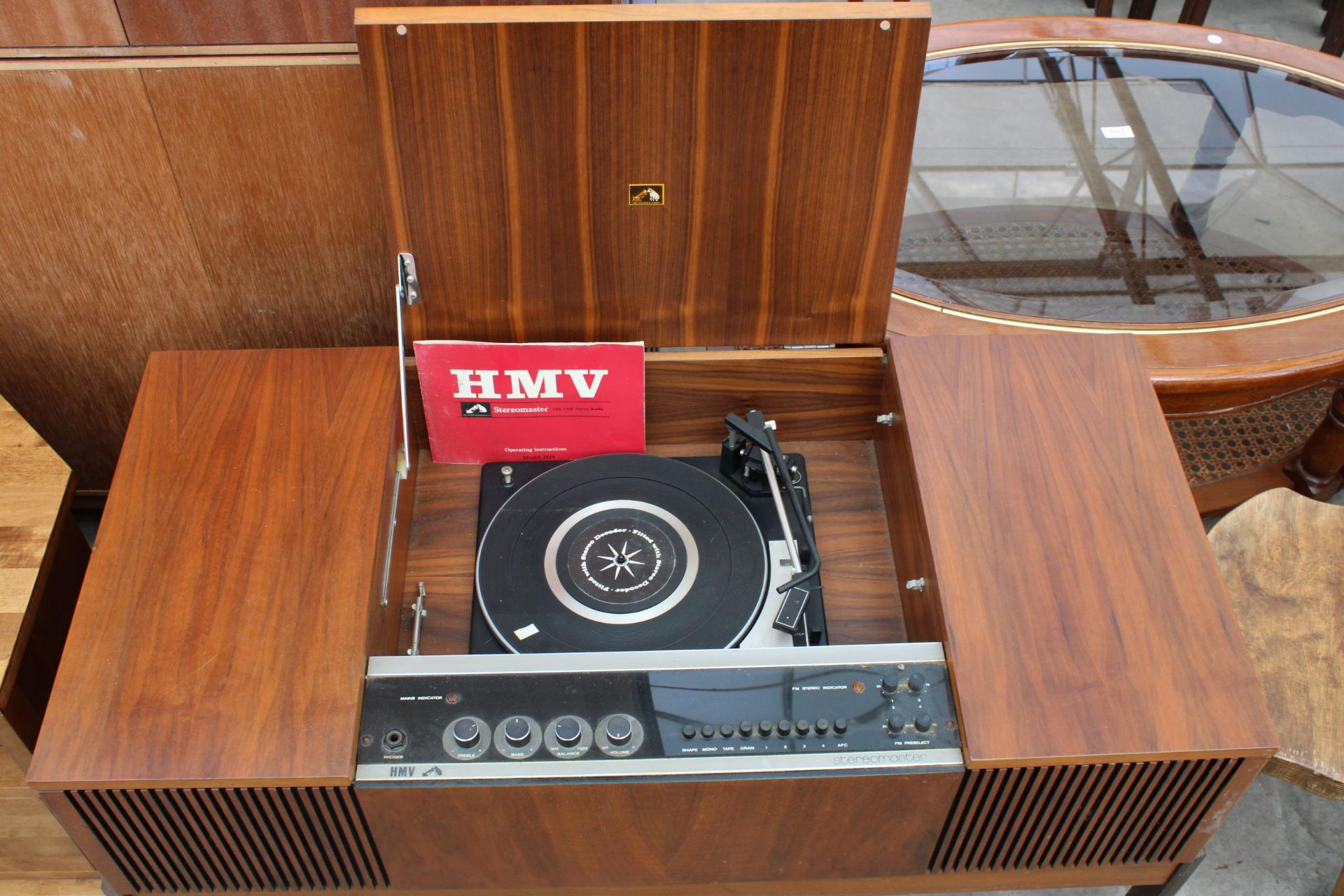 A RETRO TEAK H.M.V. STEREOMASTER RADIOGRAM, 38.5" WIDE - Image 2 of 4