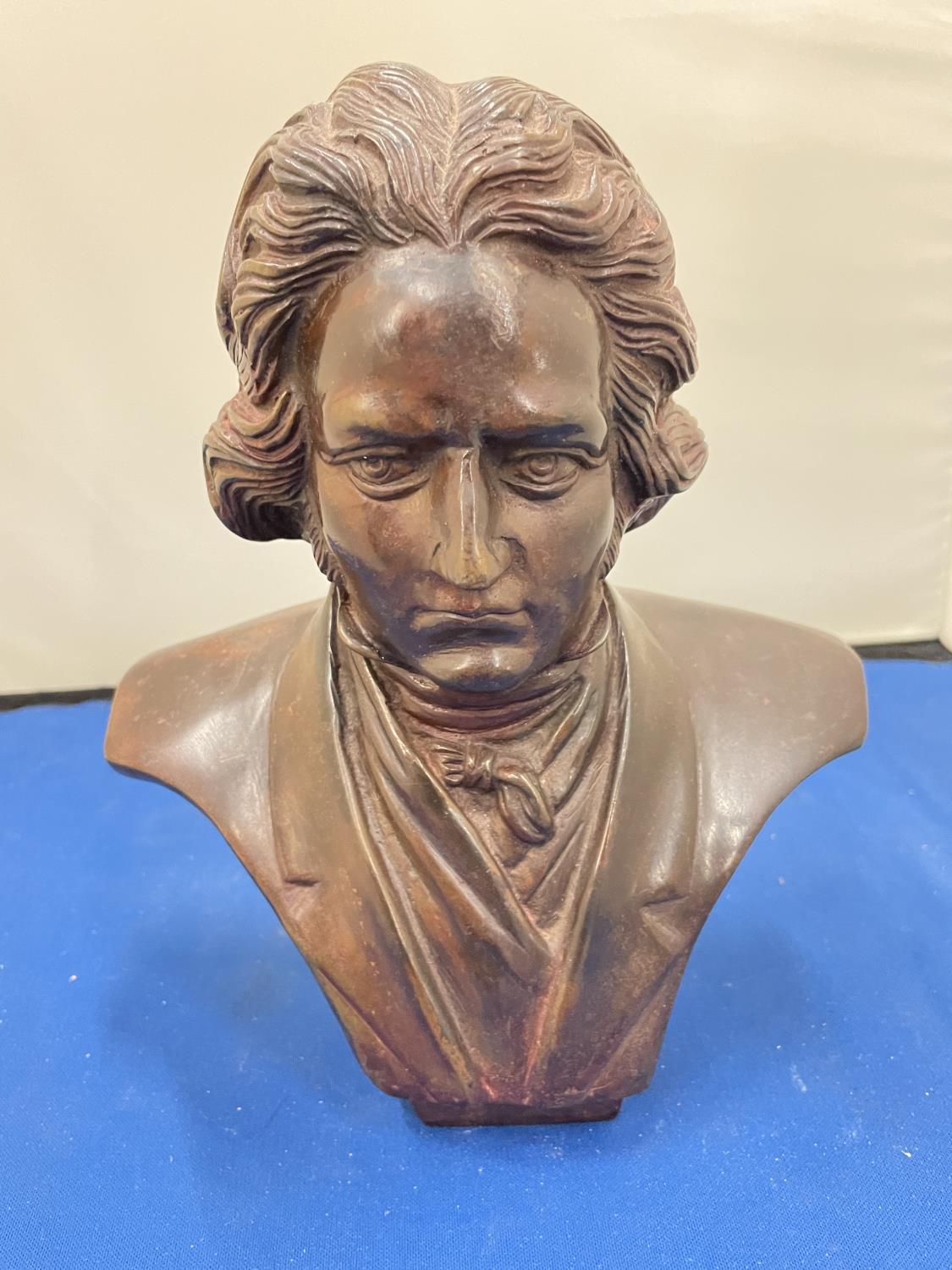 A BRONZE BUST OF BEETHOVEN - Image 2 of 8