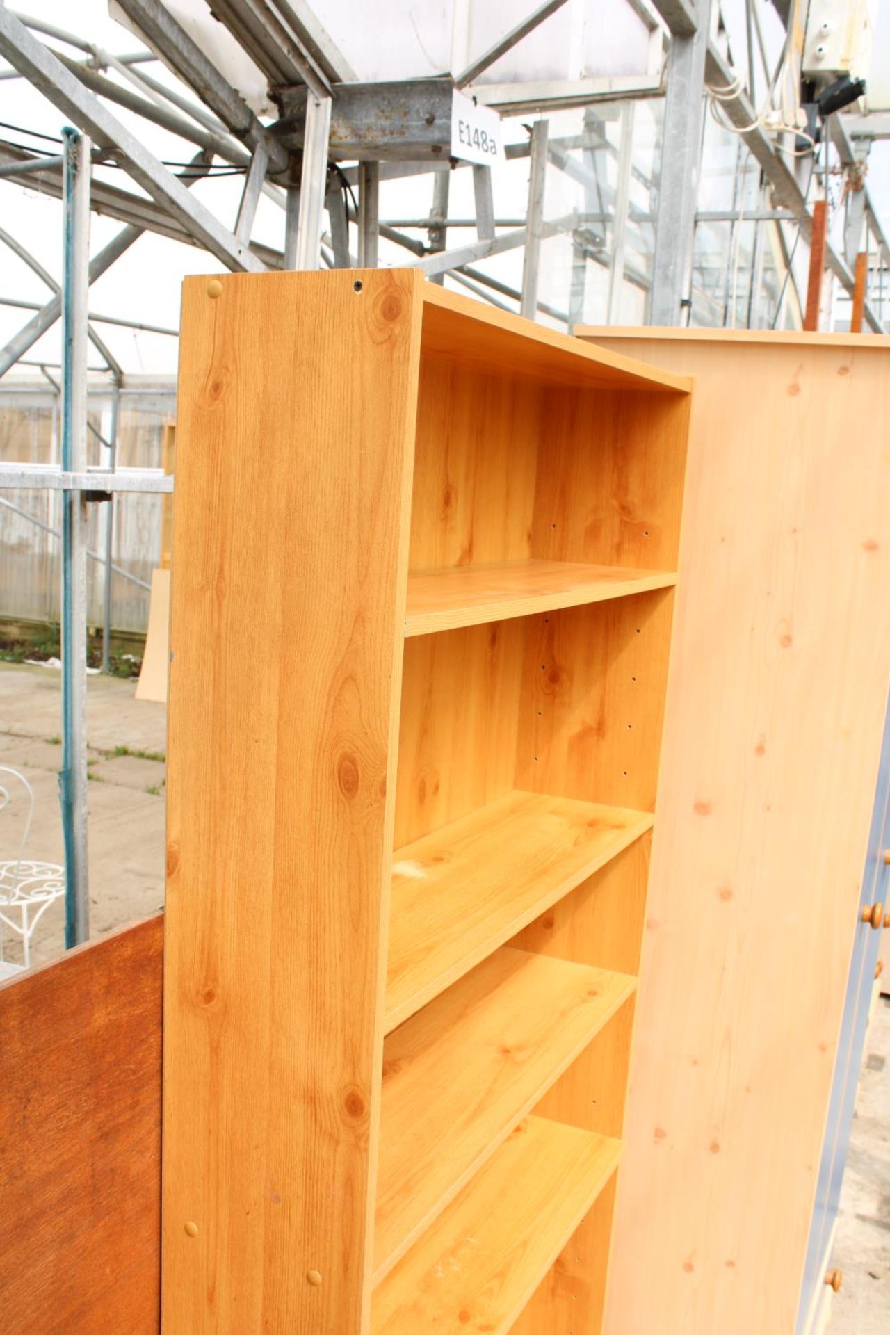 A PINE EFFECT SIX TIER OPEN BOOKCASE - 31" WIDE - Image 2 of 2