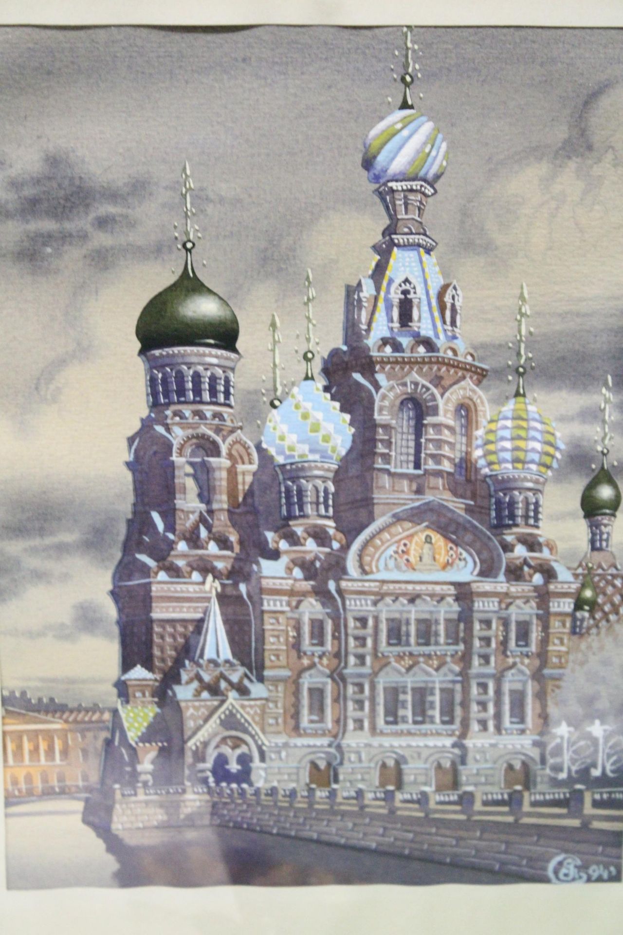 TWO POSSIBLY RUSSIAN WATERCOLOURS/GOUACHE - Image 4 of 7