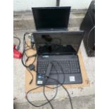 TWO LAPTOPS WITH CHARGERS TO INCLUDE A TOSHIBA AND A HP