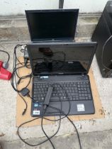 TWO LAPTOPS WITH CHARGERS TO INCLUDE A TOSHIBA AND A HP