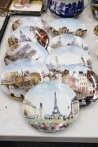 A COLLECTION OF 9 LIMOGES, LIMITED EDITION CABINET PLATES, WITH FRENCH IMAGES
