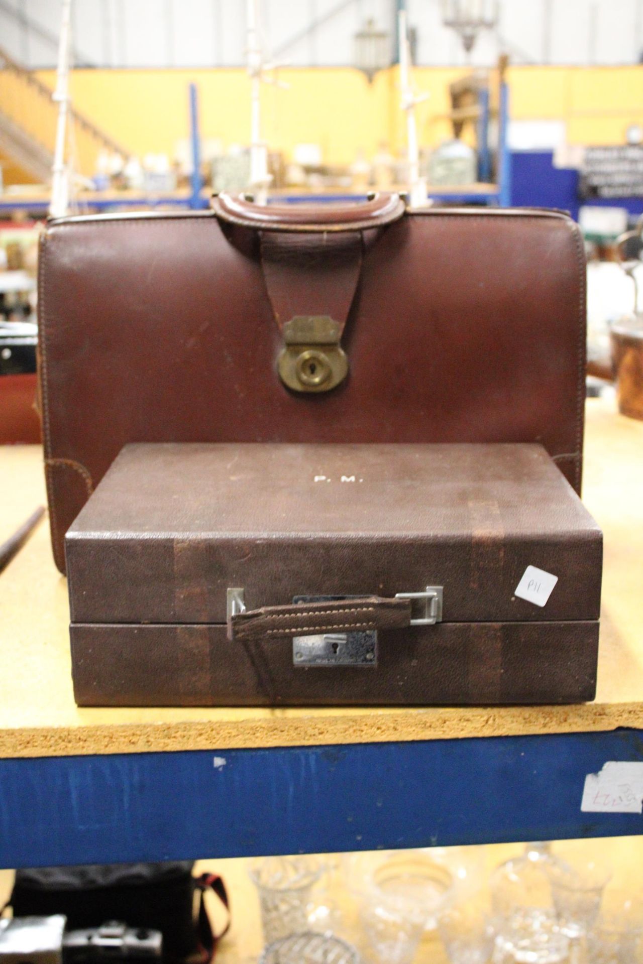 TWO VINTAGE BRIEFCASES