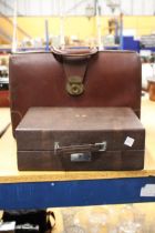 TWO VINTAGE BRIEFCASES