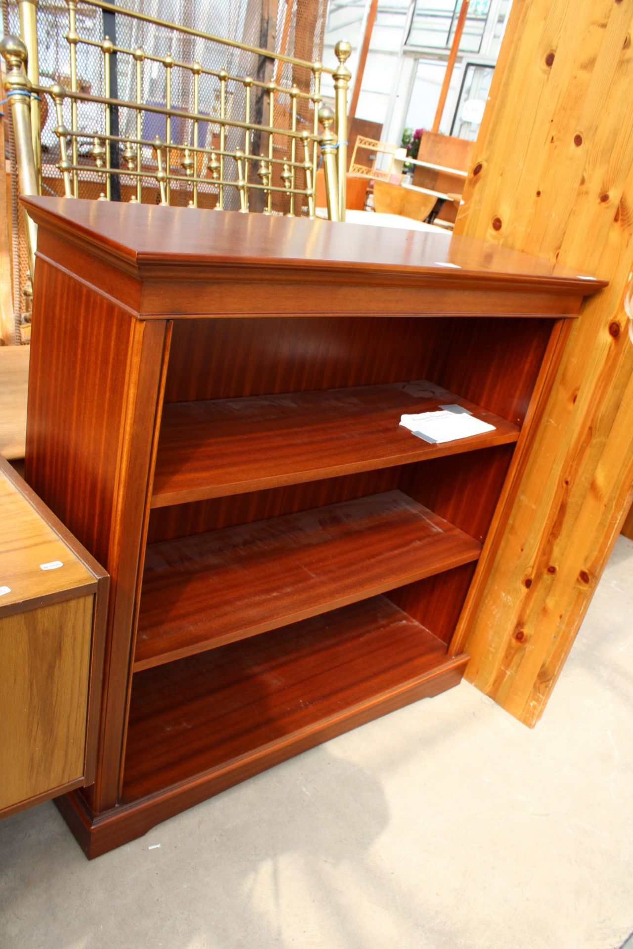 A MODERN THREE TIER OPEN BOOKCASE WITH ORIGINAL RECEIPT £166 (1995), 38" WIDE - Image 2 of 3