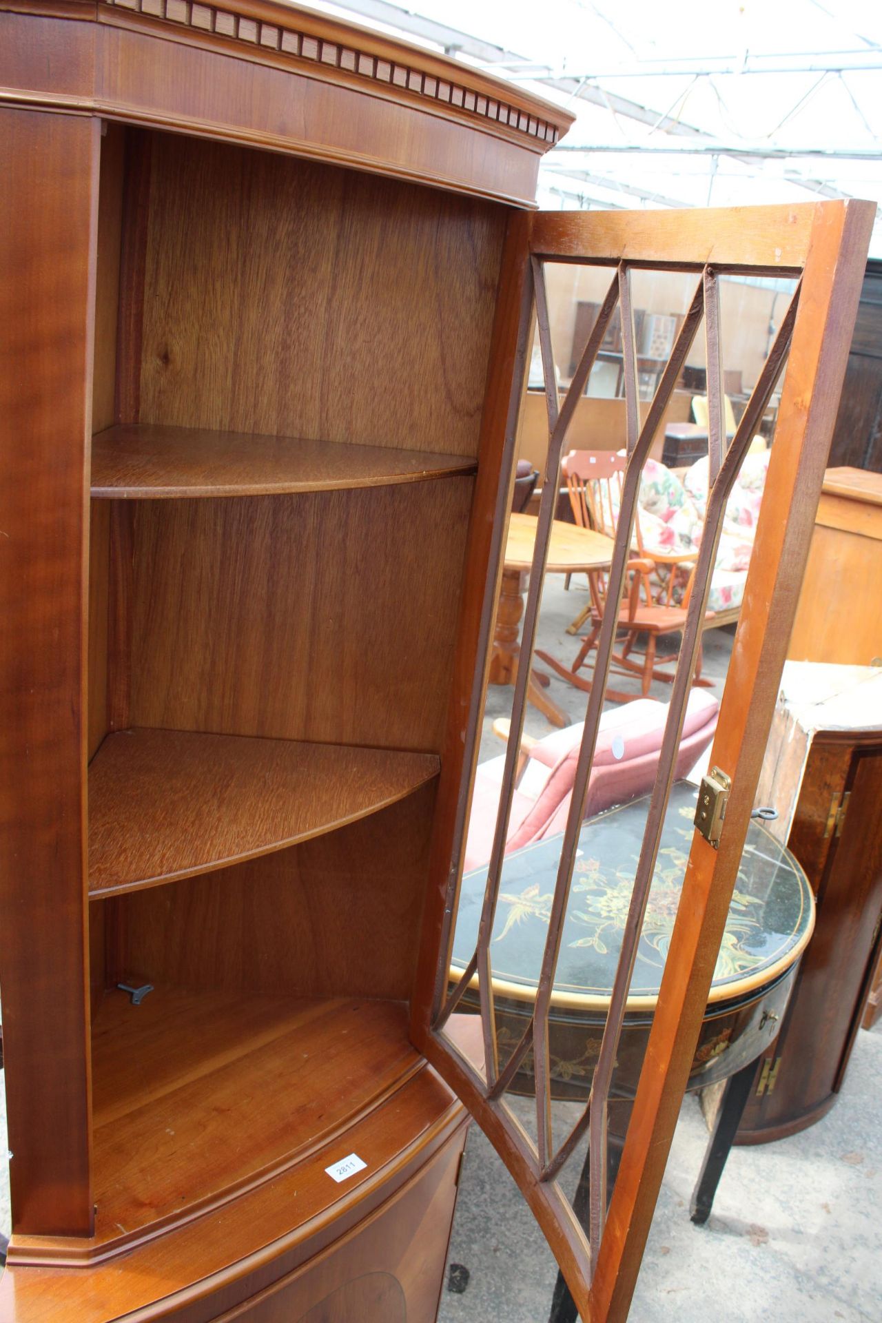 TWO MODERN CORNER CUPBOARDS WITH GLAZED UPPER PORTION - Image 4 of 5