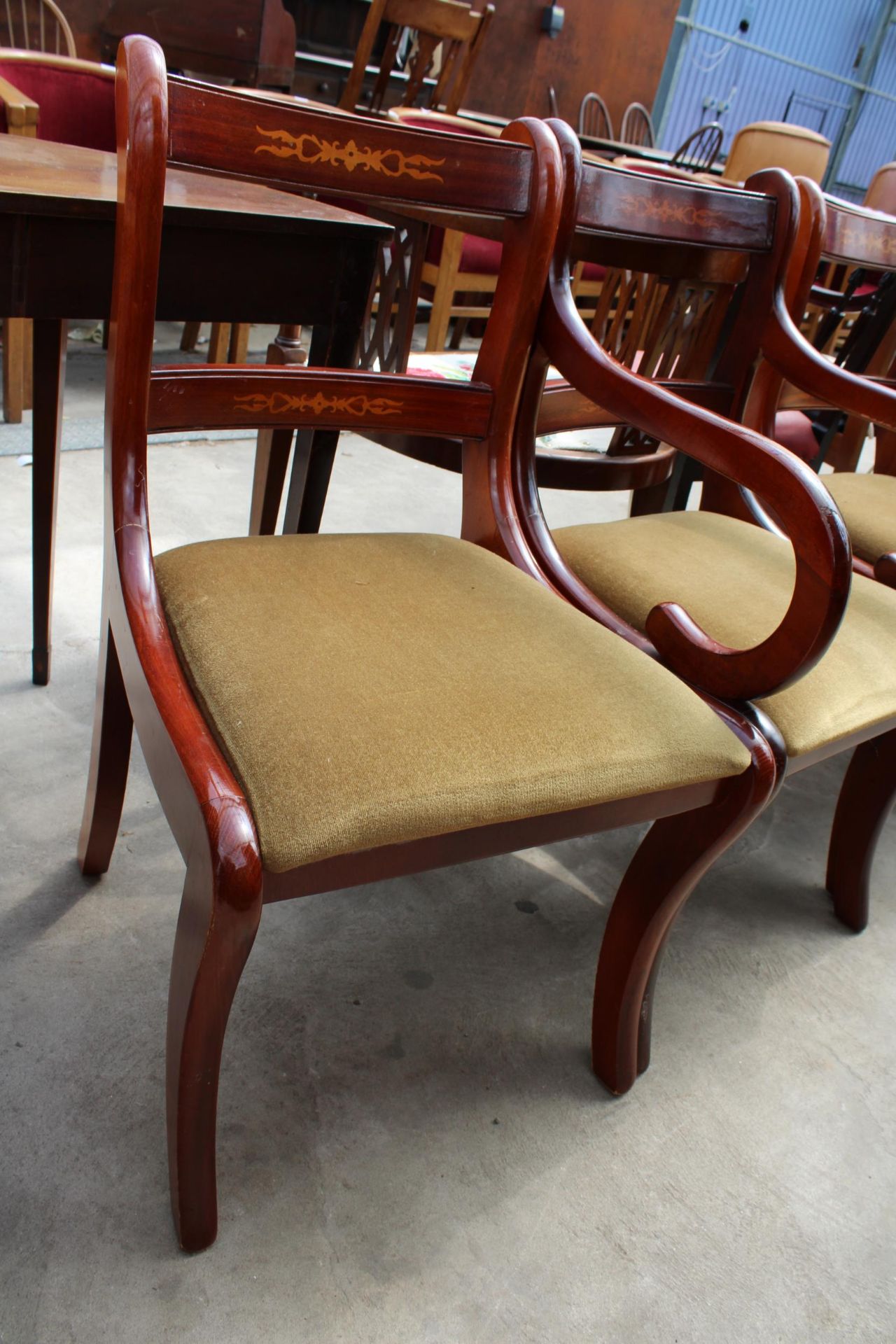 A SET OF SIX REGENCY STYLE DINING CHAIRS - Image 3 of 6