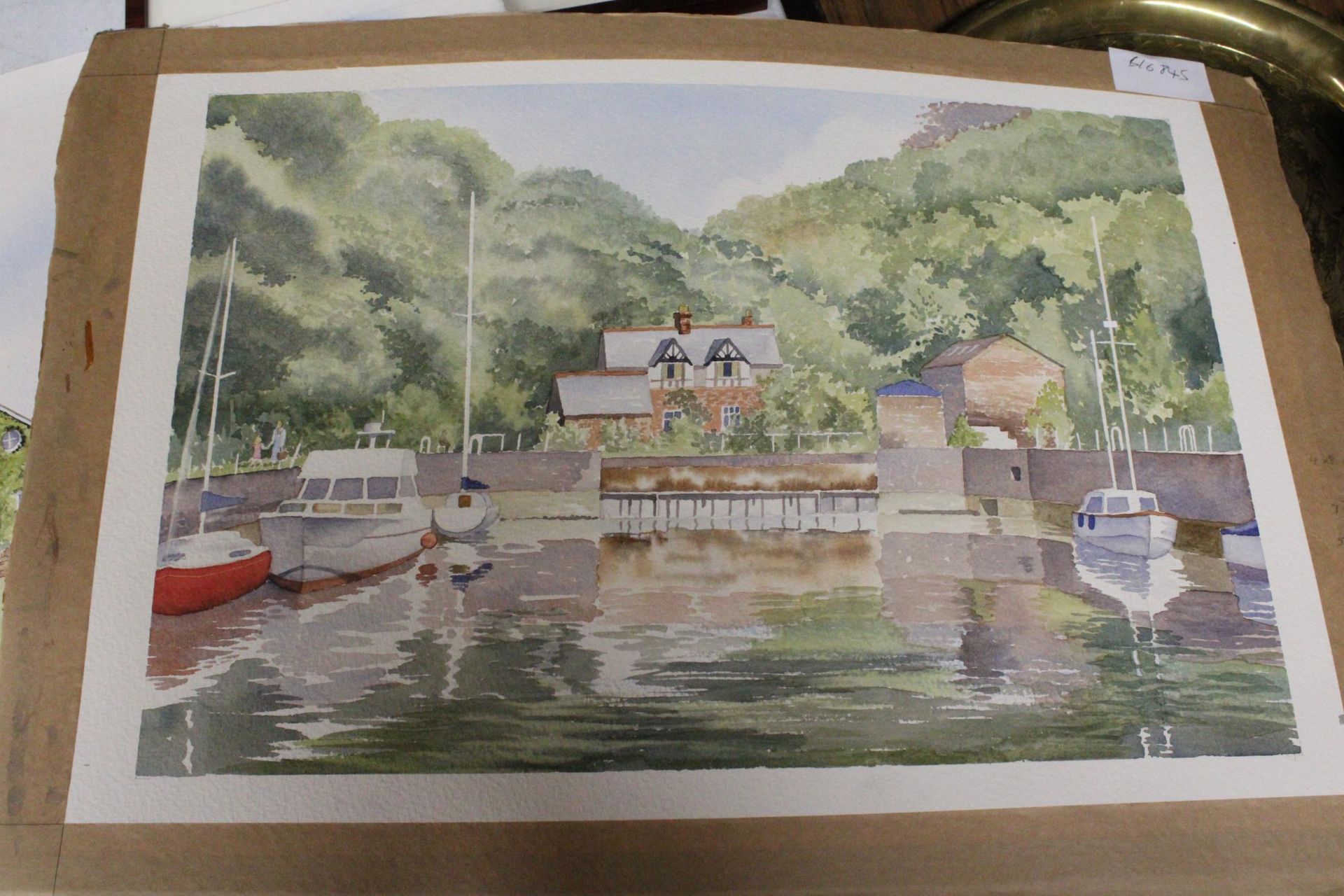 A PAIR OF LARGE WATERCOLOURS BY GEOFF HUNT - Image 2 of 6