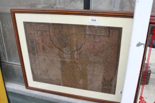 A FRAMED VINTAGE MAP OF 'THE COUNTYE PALATINE OF CHESTER'