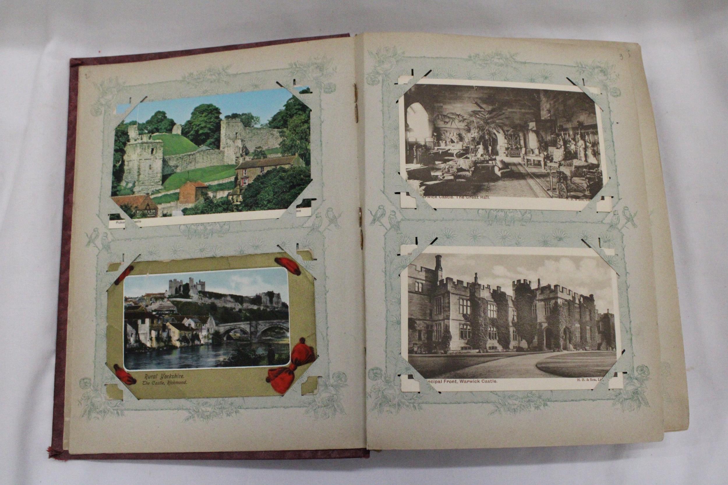 TWO POSTCARD ALBUMS INCLUDING YORK, WARWICK CASTLE ETC - Image 5 of 7