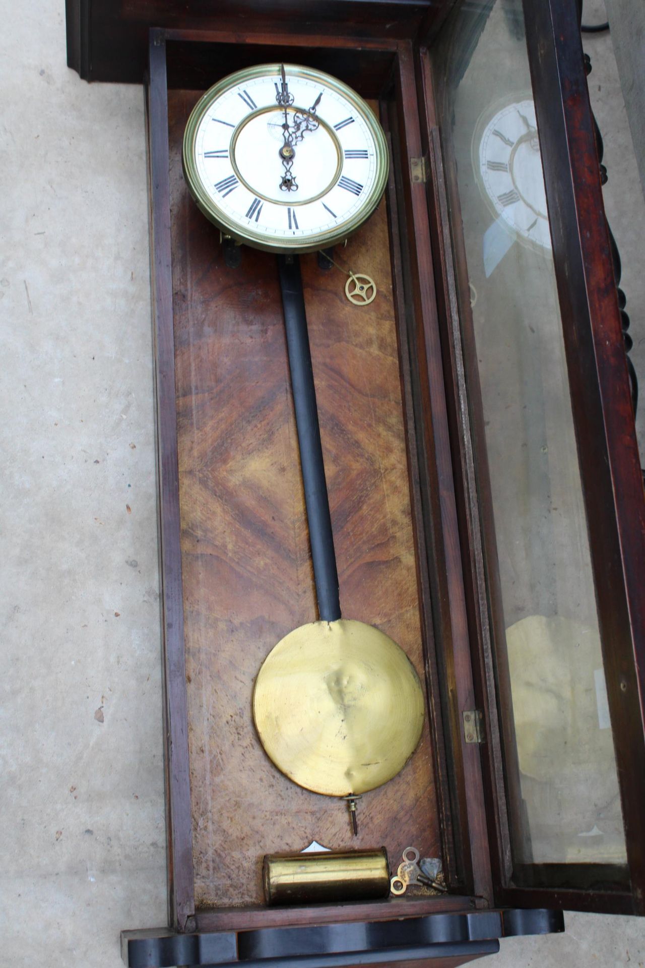 AN WOODEN CASED VIENNA STYLE WALL CLOCK - Image 3 of 3