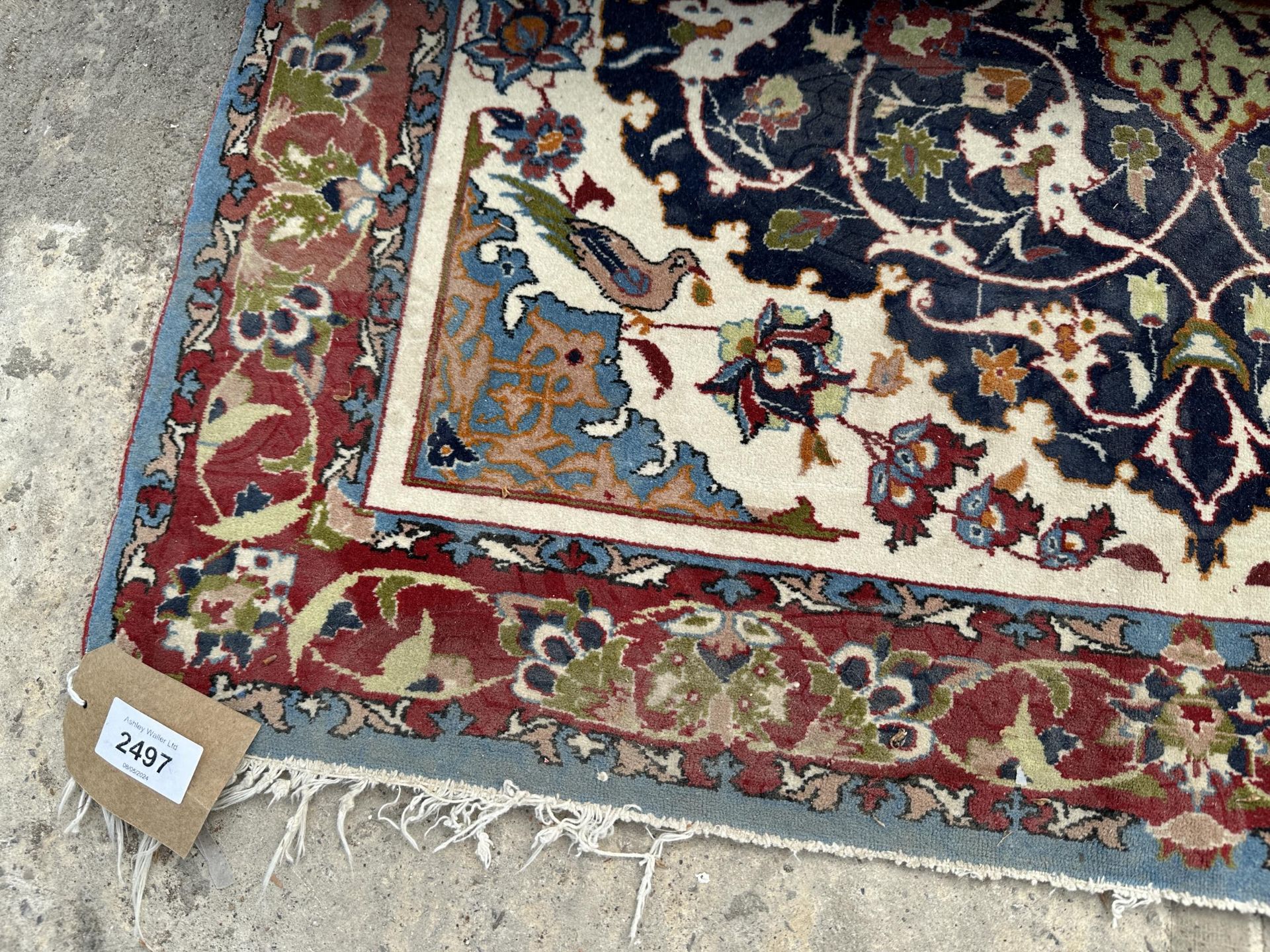 TWO SMALL RED PATTERNED FRINGED RUGS - Image 2 of 3