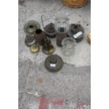 AN ASSORTMENT OF VINTAGE OIL LAMP SPARES