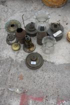 AN ASSORTMENT OF VINTAGE OIL LAMP SPARES