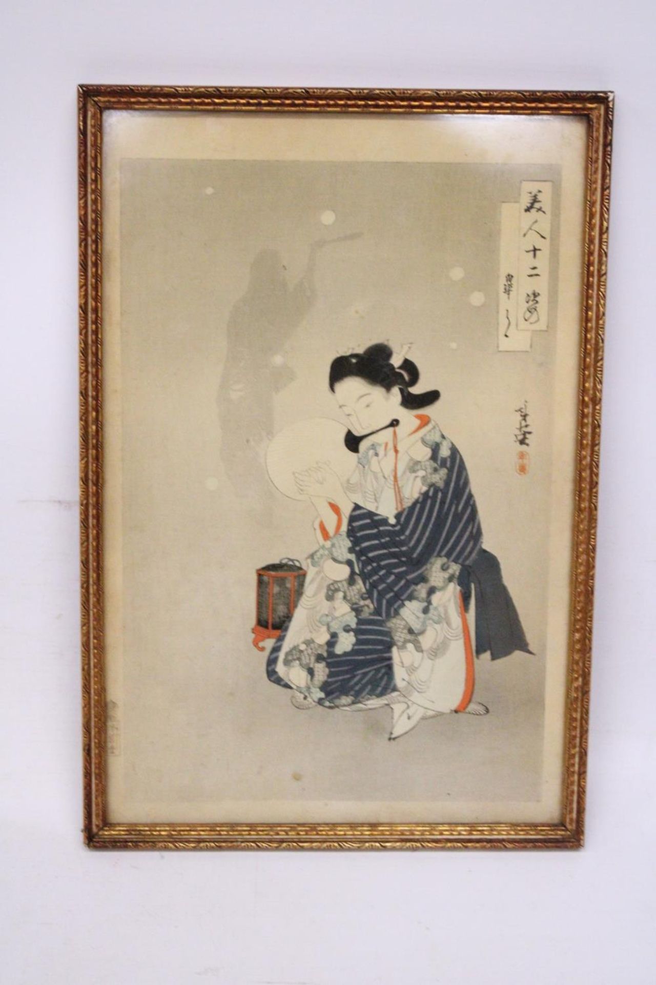 A PRINT OF THE FIFTH MONTH SATSUKI IN THE TWELVE BEAUTIES SERIES IN FRAME - Bild 2 aus 5