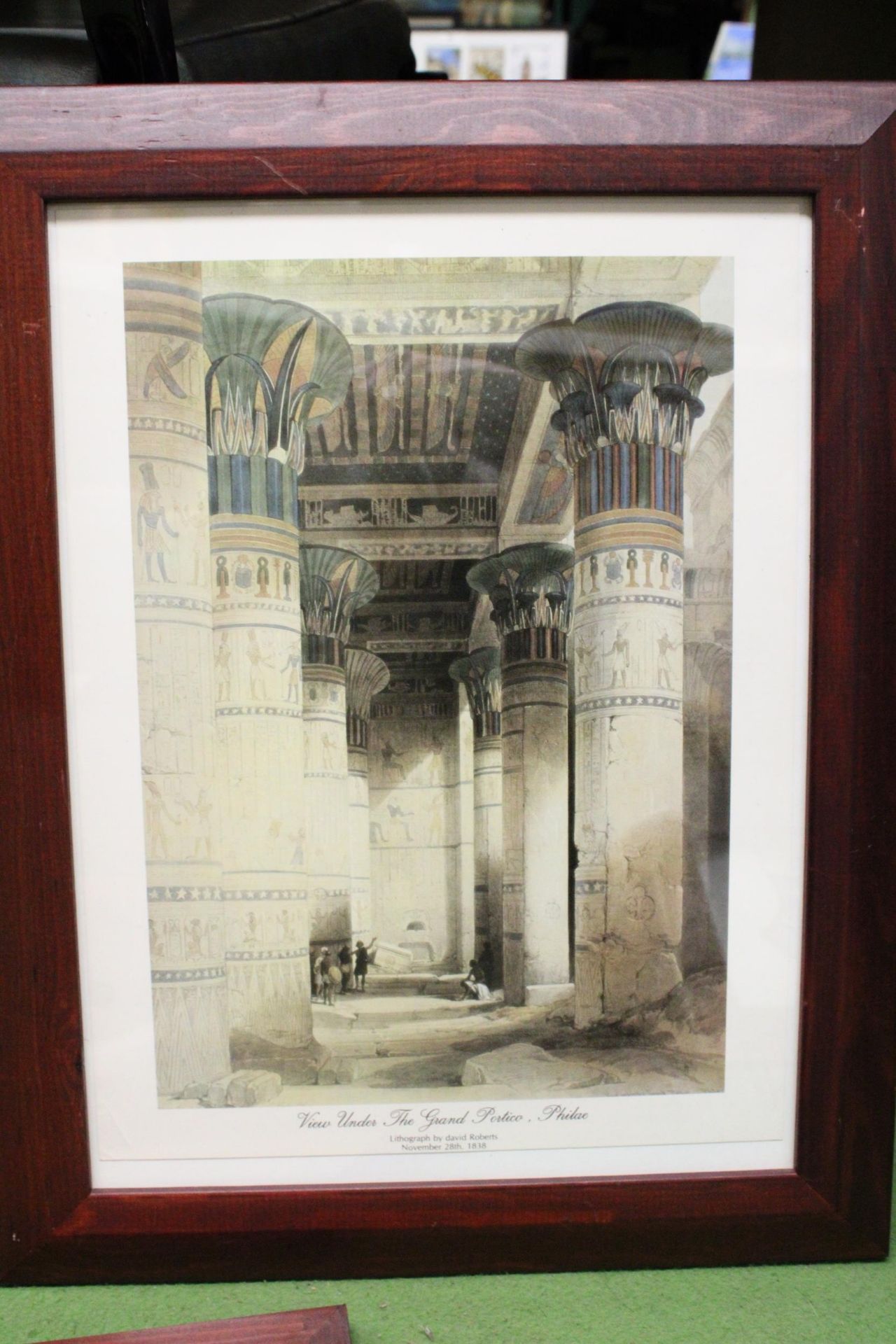 FOUR FRAMED LITHOGRAPHS BY DAVID ROBERT TO INCLUDE "VIEW UNDER THE GRAND PORTICO, PHILAE", " - Image 3 of 5