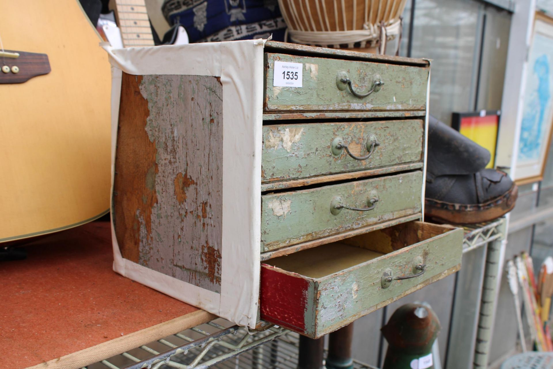 A FOUR DRAWER MINIATURE ENGINEERS CHEST - Image 2 of 2