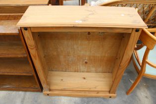 A MODERN MEXICAN PINE OPEN BOOKCASE, 33" WIDE