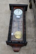 AN WOODEN CASED VIENNA STYLE WALL CLOCK