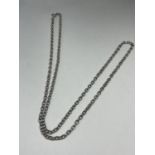 A SILVER BELCHER CHAIN NECKLACE LENGTH 26"