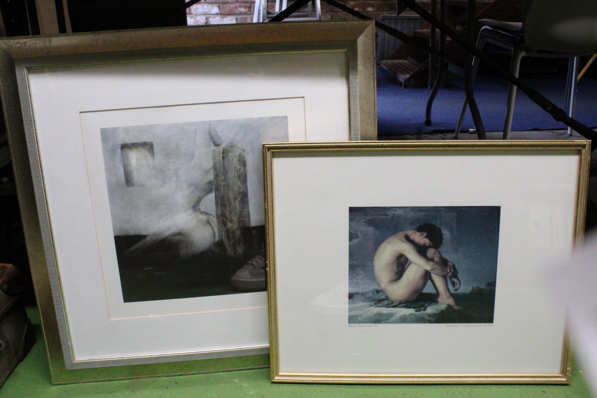 TWO FRAMED PRINTS OF NUDES