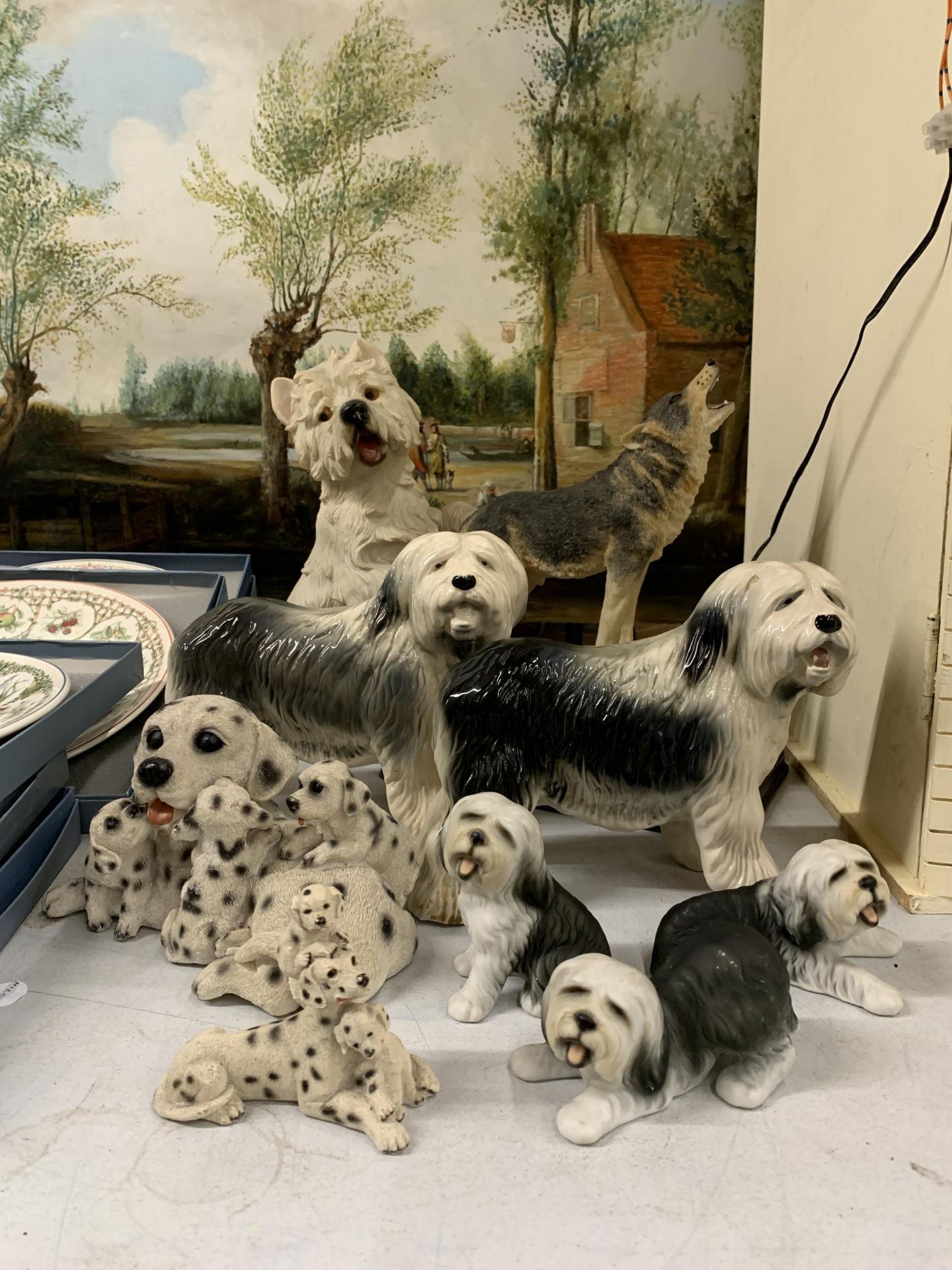 A QUANTITY OF NINE DOG RELATED ORNAMENTS TO INCLUDE WESTIES, DALMATIANS, SHEEPDOGS ETC - Image 2 of 4