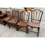 FOUR VARIOUS 19TH CENTURY ELM COUNTRY CHAIRS