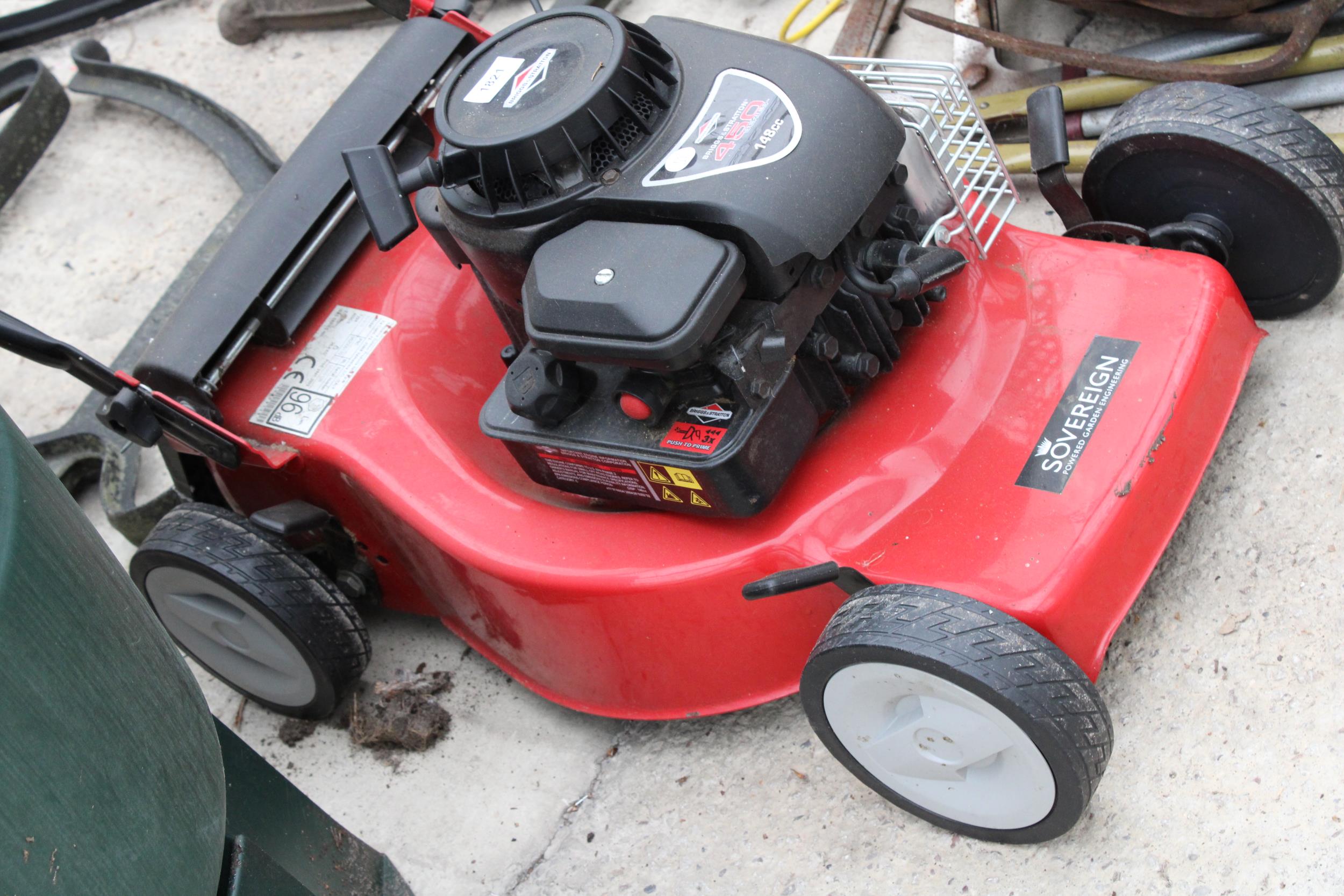 A SOVEREIGN PETROL LAWN MOWER - Image 2 of 3