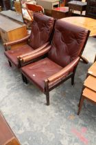 A PAIR OF CINTIQUE STYLE DANISH INFLUENCE LOUNGE CHAIRS