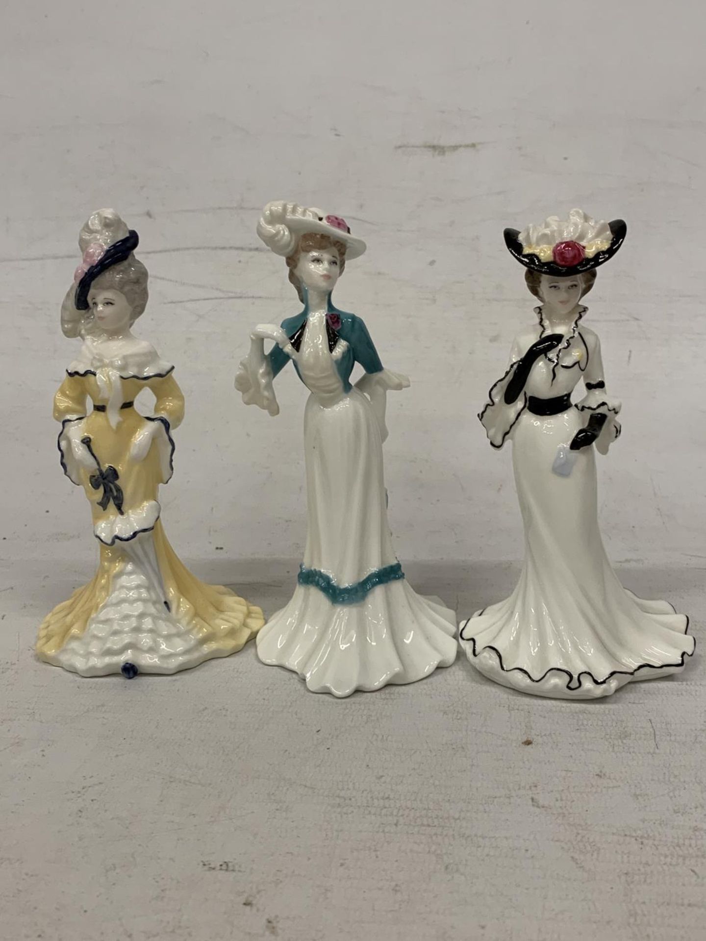 THREE COALPORT FIGURINES "LADY SARAH" "LADY ELIZA" AND "LADY FRANCES"