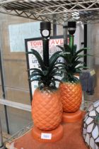 A PAIR OF RETRO PINEAPPLE TABLE LAMPS