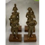 FOUR HEAVY SOLID ITALIAN MADE 5" PEWTER SOLDIERS