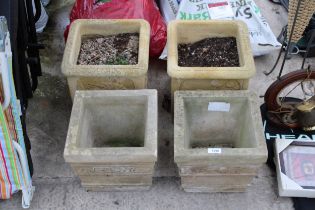 TWO PAIRS OF CONCRETE PLANTERS