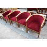 A SET OF FOUR FOREMOST FURNITURE UPHOLSTERED TUB CHAIRS