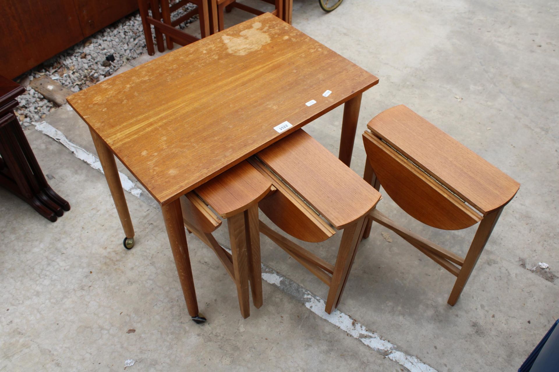 A NEST OF FOUR POUL HUNDEVAD DESIGN TABLES, THREE BEING DROP LEAF, 15" DIAMETER - Image 3 of 3