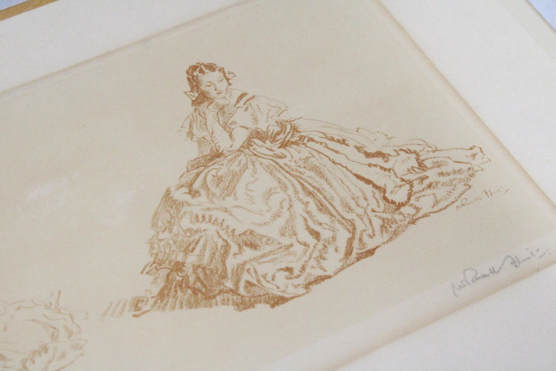 A PENCIL SIGNED SIR WILLIAM RUSSELL FLINT CHALK PRINT - Image 3 of 4