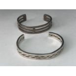 TWO SILVER BANGLES