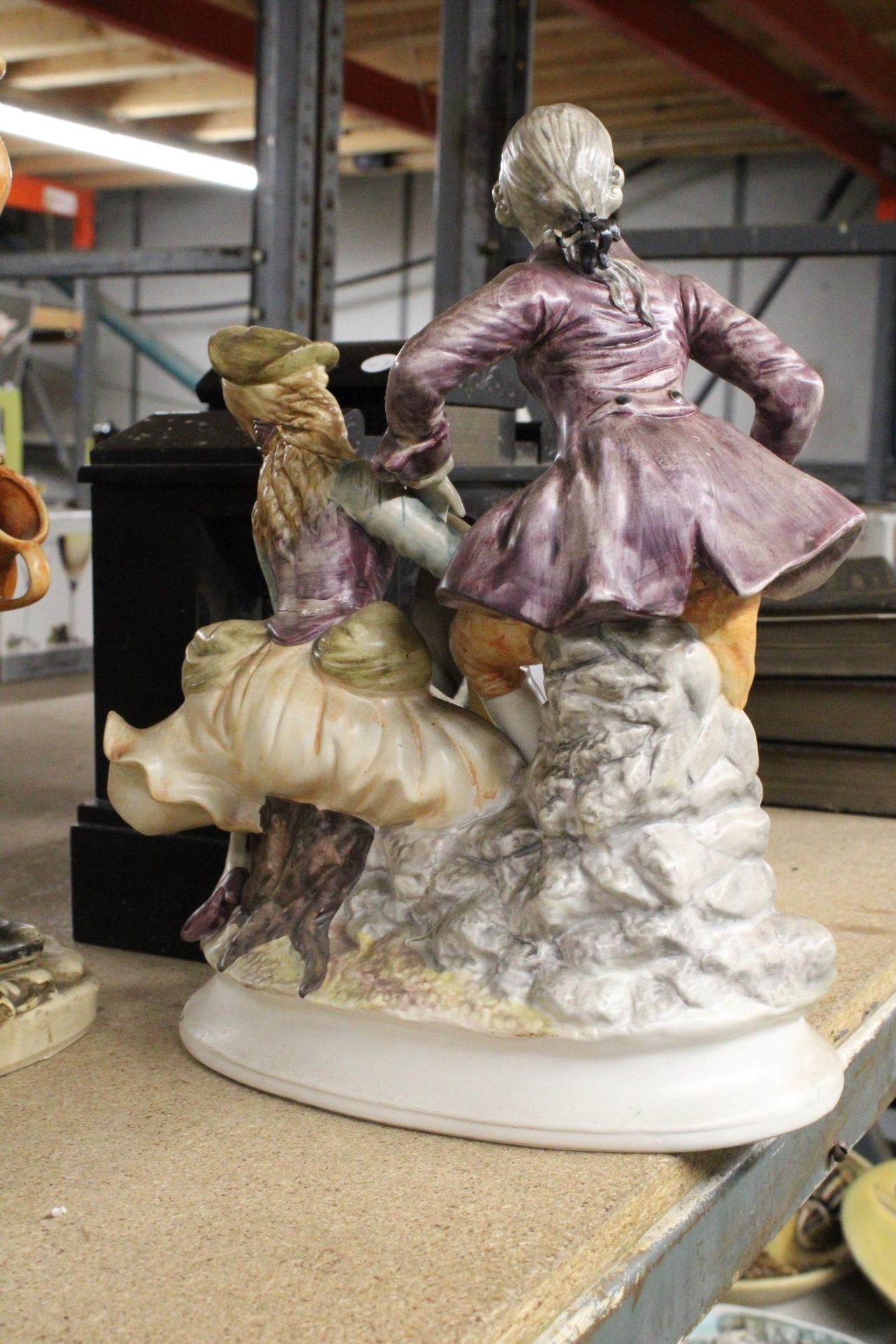 TWO LARGE CAPODIMONTE STYLE FIGURES - Image 6 of 7